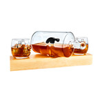 Hammer // Whiskey Decanter + 2 Whiskey Glasses + Tray