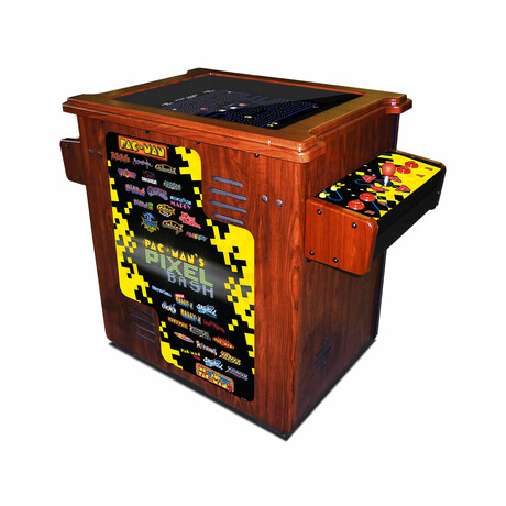 Pac-Man's Pixel Bash Cocktail Table // Wood Grain