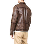 Bernardo Leather Jacket // Mink (M)