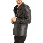 Manuel Leather Sports Blazer // Black (5XL)