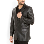 Bruno Leather Blazer // Black (5XL)