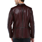 Gian Leather Blazer // Claret Red (3XL)