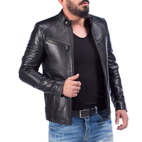 Raffaele Leather Jacket // Black (XS)