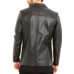 Manuel Leather Sports Blazer // Black (5XL)