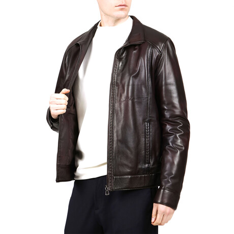 Jacobo Leather Coat // Chestnut (XS)