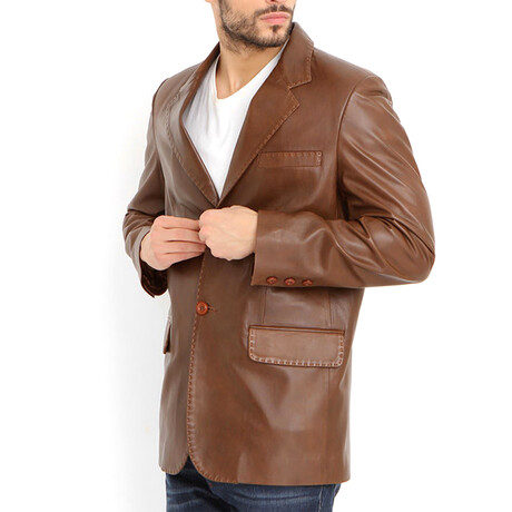 Ernesto Leather Blazer // Camel (XS)