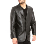 Bruno Leather Blazer // Black (5XL)