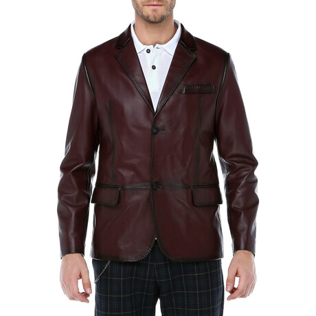 Gian Leather Blazer // Claret Red (XS)