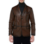 Claudio Leather Blazer // Camel (XS)