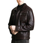 Mariano Leather Jacket // Chestnut (S)