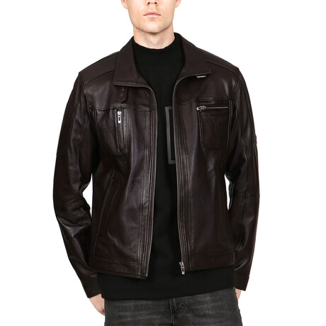 Mariano Leather Jacket // Chestnut (XS)