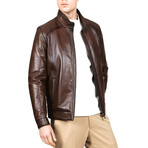 Fabio Leather Coat // Camel (3XL)