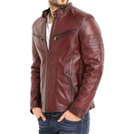 Baccio Leather Jacket // Claret Red (2XL)