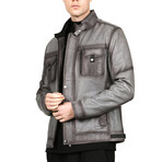 Hugo Leather Jacket // Gray (S)