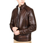 Fabio Leather Coat // Camel (3XL)