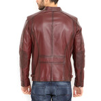 Baccio Leather Jacket // Claret Red (2XL)