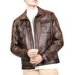 Bernardo Leather Jacket // Mink (M)