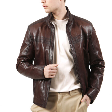 Silvio Leather Jacket // Red (XS)