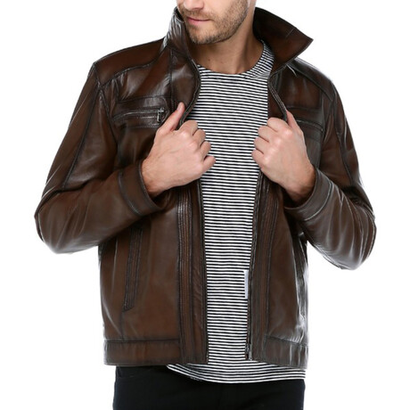 Gustavo Leather Jacket // Camel (XS)