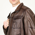 Bernardo Leather Jacket // Mink (M)