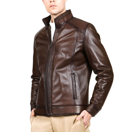 Fabio Leather Coat // Camel (XS)