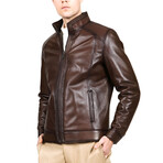 Fabio Leather Coat // Camel (3XL)