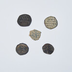 Small Collection of 5 Byzantine Bronze Coins // c. 582-1081 AD