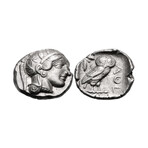 Athens Greece Silver Coin // Athena & Owl // 454-404 BC