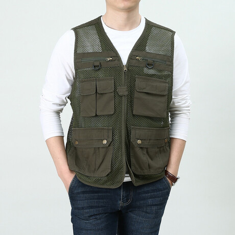 Cole Utility Vest // Military Green (S)