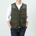 Cole Utility Vest // Military Green (XL)