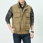 Zach Utility Vest // Khaki (L)