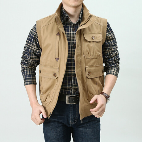 Jeremy Utility Vest // Khaki (S)