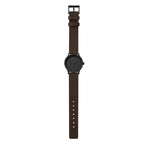 Tube Watch T40 // Black // Brown Leather