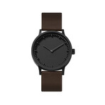 Tube Watch T32 // Black // Brown Leather