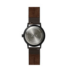 Tube Watch T40 // Black // Brown Leather