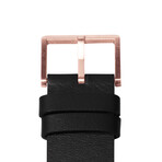 Tube Watch D38 // Rose Gold // Black Leather