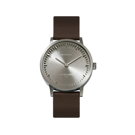 Tube Watch T40 // Steel // Brown Leather