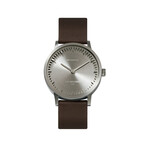 Tube Watch T40 // Steel // Brown Leather