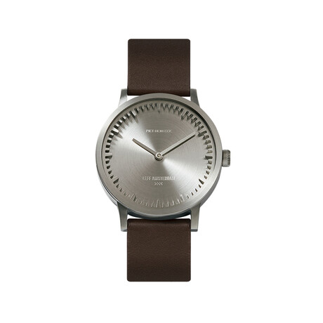 Tube Watch T32 // Steel // Brown Leather