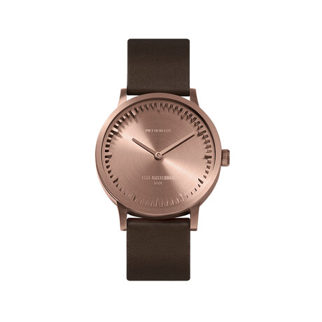 Tube Watch T40 // Rose Gold // Brown Leather