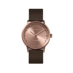 Tube Watch T40 // Rose Gold // Brown Leather