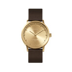 Tube Watch T40 // Brass // Brown Leather