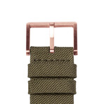 Tube Watch D38 // Rose Gold // Green Cordura + Leather