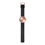 Tube Watch D38 // Rose Gold // Black Leather