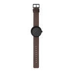 Tube Watch D38 // Black // Brown Leather