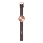 Tube Watch D38 // Rose Gold // Brown Leather