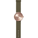 Tube Watch D38 // Rose Gold // Green Cordura + Leather