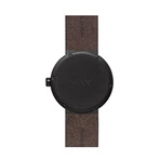 Tube Watch D42 // Black // Brown Leather