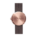 Tube Watch D38 // Rose Gold // Brown Leather