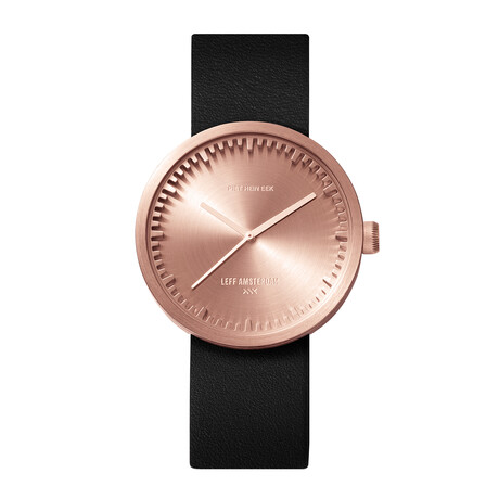 Tube Watch D38 // Rose Gold // Black Leather